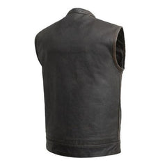 Sharp Shooter Men's Motorcycle Leather Vest - Flyclothing LLC