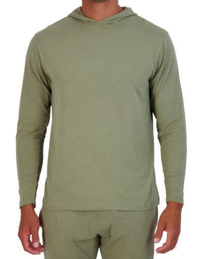 Wood Underwear olive mens long sleeve hoodie - Flyclothing LLC
