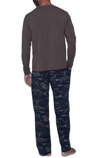 Wood Underwear walnut men's long sleeve henley - Wood Underwear - Flyclothing LLC