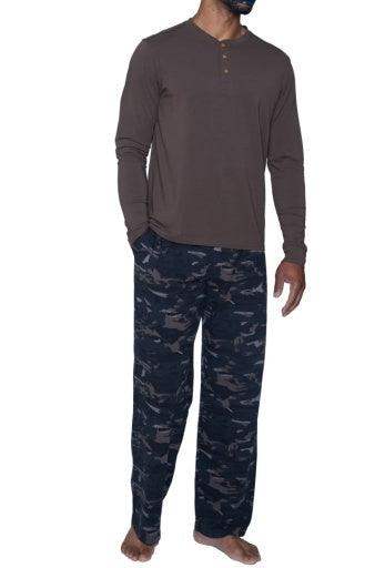 Wood Underwear walnut men's long sleeve henley - Wood Underwear - Flyclothing LLC