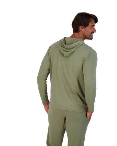 Wood Underwear olive mens long sleeve hoodie - Flyclothing LLC