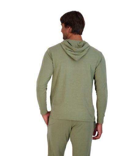 Wood Underwear olive mens long sleeve hoodie - Wood Underwear - Flyclothing LLC
