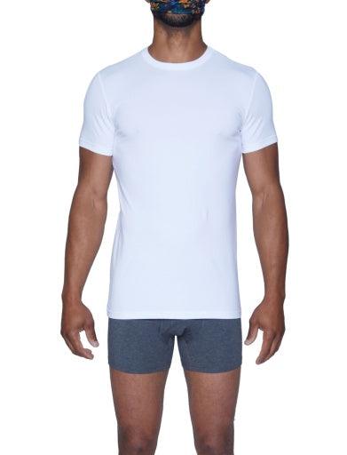Wood Underwear white men's crew neck undershirt - Flyclothing LLC