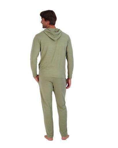 Wood Underwear olive mens long sleeve hoodie - Wood Underwear - Flyclothing LLC