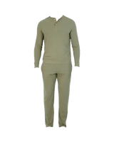 Wood Underwear olive men's long sleeve henley - Wood Underwear - Flyclothing LLC