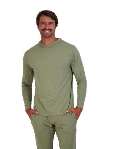 Wood Underwear olive mens long sleeve hoodie - Flyclothing LLC