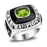 High polished (no plating) Stainless Steel Ring with Synthetic Spinel in Montana - Alamode - Flyclothing LLC