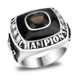 High polished (no plating) Stainless Steel Ring with Synthetic Spinel in Montana - Alamode - Flyclothing LLC