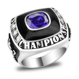 High polished (no plating) Stainless Steel Ring with Synthetic Spinel in Montana - Alamode - Flyclothing LLC
