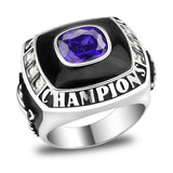 High polished (no plating) Stainless Steel Ring with Synthetic Spinel in Montana - Alamode - Flyclothing LLC