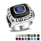 High polished (no plating) Stainless Steel Ring with Synthetic Spinel in Montana - Alamode - Flyclothing LLC