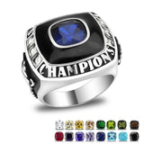 High polished (no plating) Stainless Steel Ring with Synthetic Spinel in Montana - Alamode